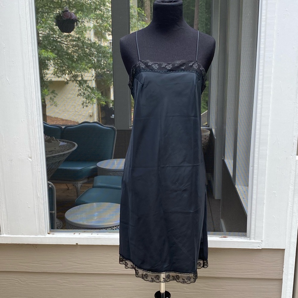 Vintage 60s Iris Lingerie Black Lace Lingerie Slip - Picture 1 of 12